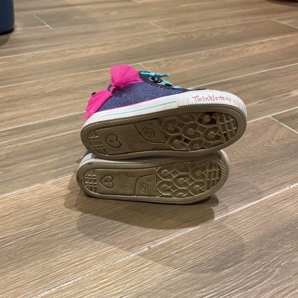 Skechers Girls Twinkle Toe Lite Up High Top Sneakers Running Shoes Size 8 - Picture 4 of 8